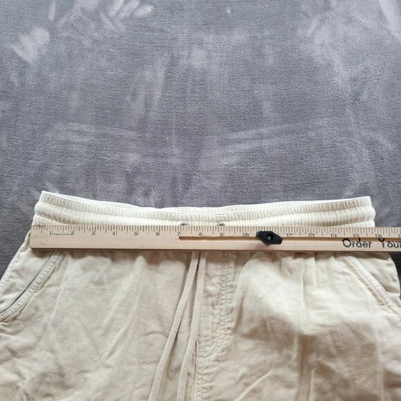 Marine Layer Shorts Mens Medium White Cotton Canvas 6 Inch Lounge Drawstring - Picture 3 of 10